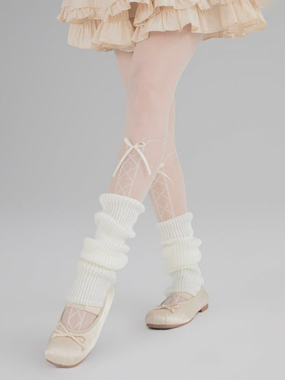 Ballet style leg knit socks