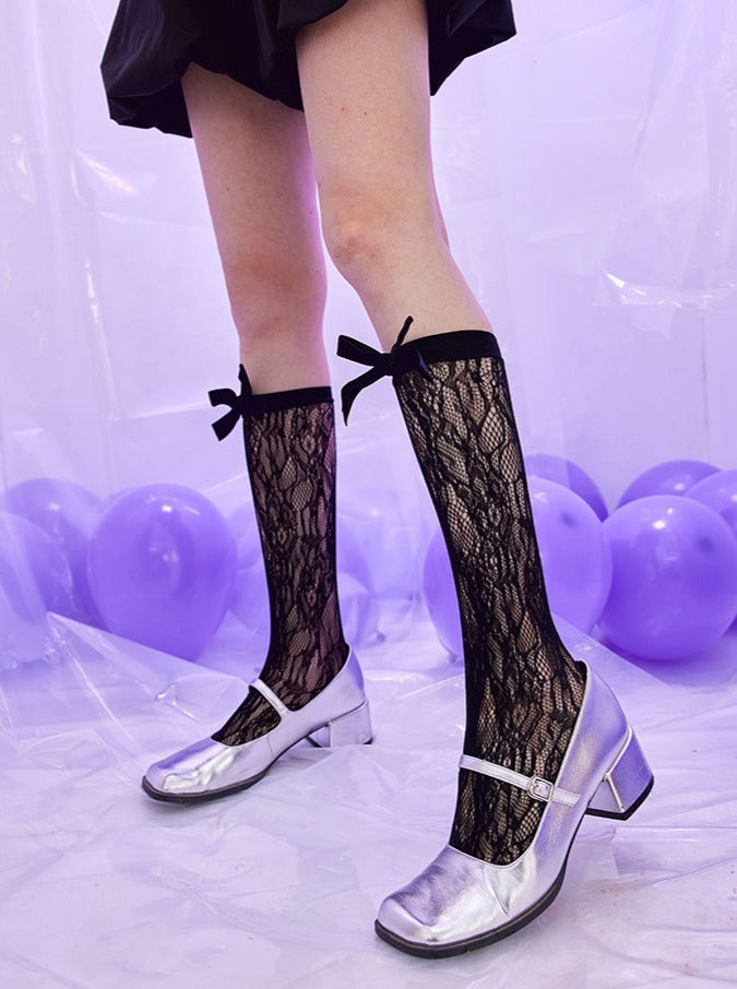 Race monochrome ribbon socks