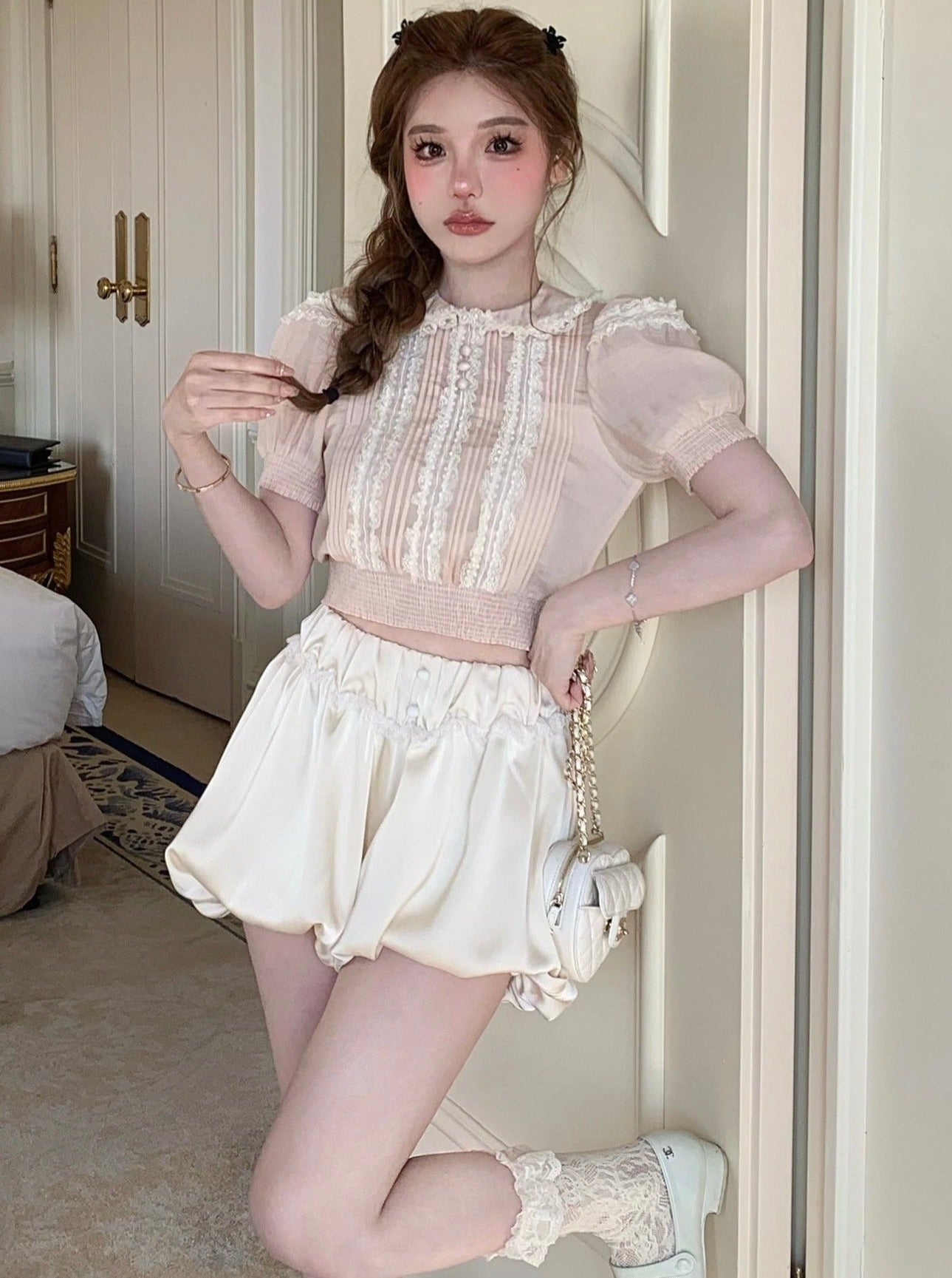 Cream Race Antique Tencel Doll Color Shirt