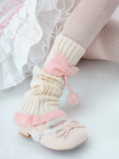 Pink knit leg warmer