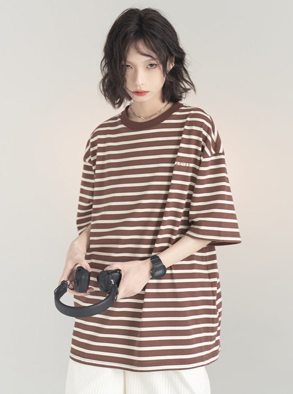 Slim Border Oversized T-Shirt