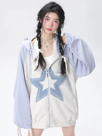 Sturlose Hooded Cardigan Sweatshirt