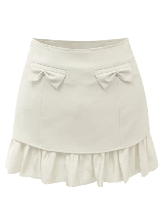 Chiffon shirt tops x frilled tight skirts