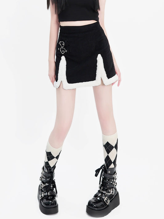 [New product 95 off] cat wish original [moonlit night] split skirt skirt bag arm high waist corduroy panels