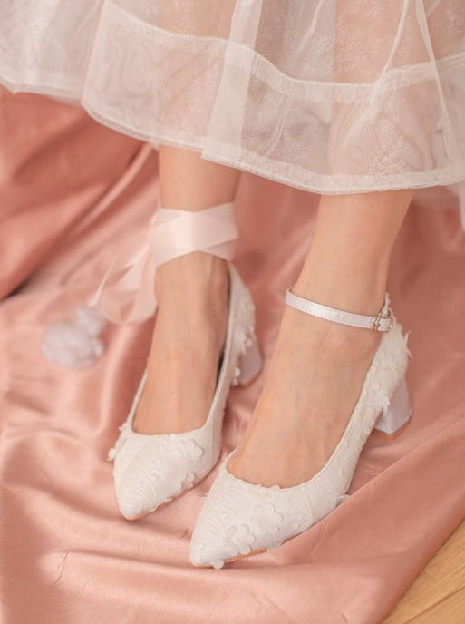 Flower ribbon fairy shoes