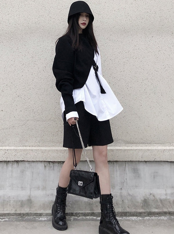 two piece knitted shawl vest