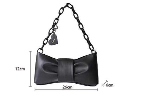 Black Ribbon Chain Bag