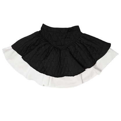 Diamond Frill Cute Flare Layered Quilting Skirt