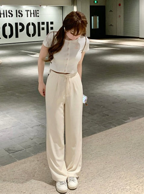 Silky casual pants