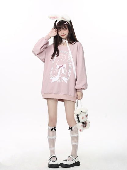 Ribbon Rabbit Gothic Logo Sweatshirt