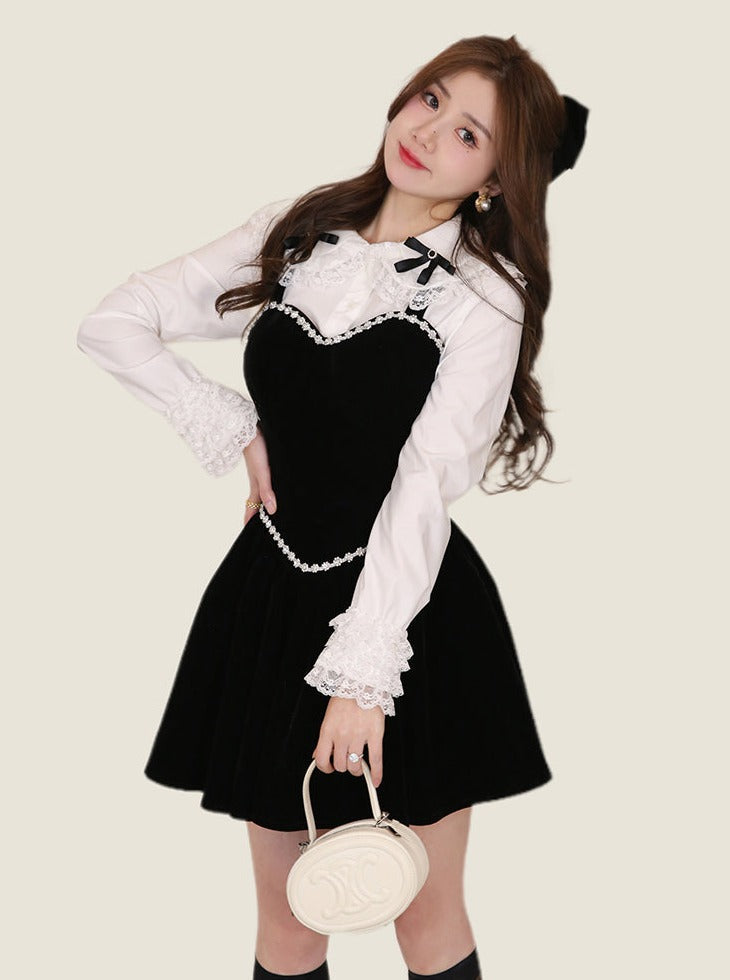 Beads Suspender Dress A Line Westritol Black Dress