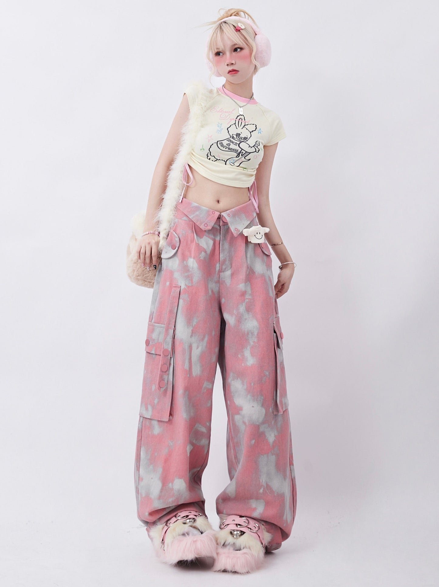 Street Flap Design Pants [Tie-dye Camouflage