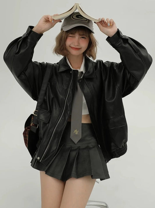 アメリカンレトロルーズカジュアルオートバイレザージャケット