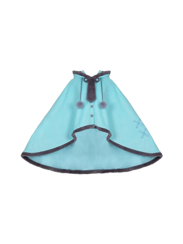 Velvet Mechanical Drop Rabbit Poncho