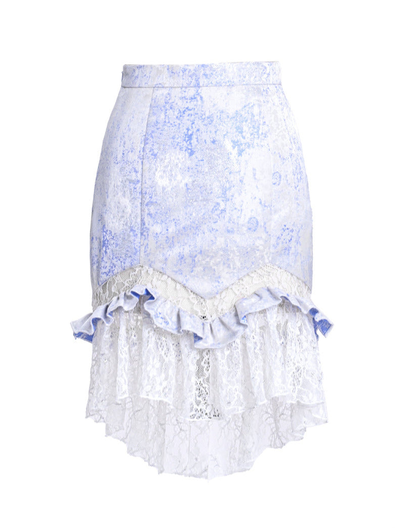 Pure Dzire Frill White Lace Design Skirt