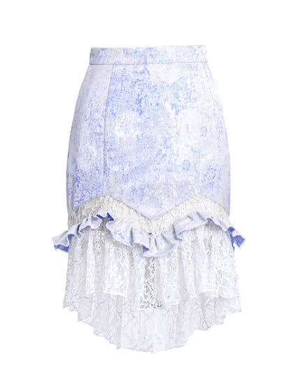 Pure Dzire Frill White Lace Design Skirt