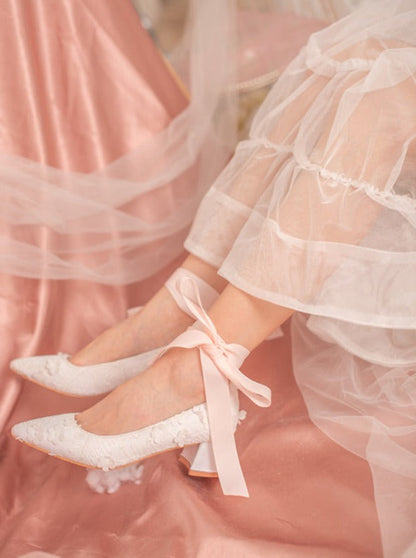 Flower ribbon fairy shoes