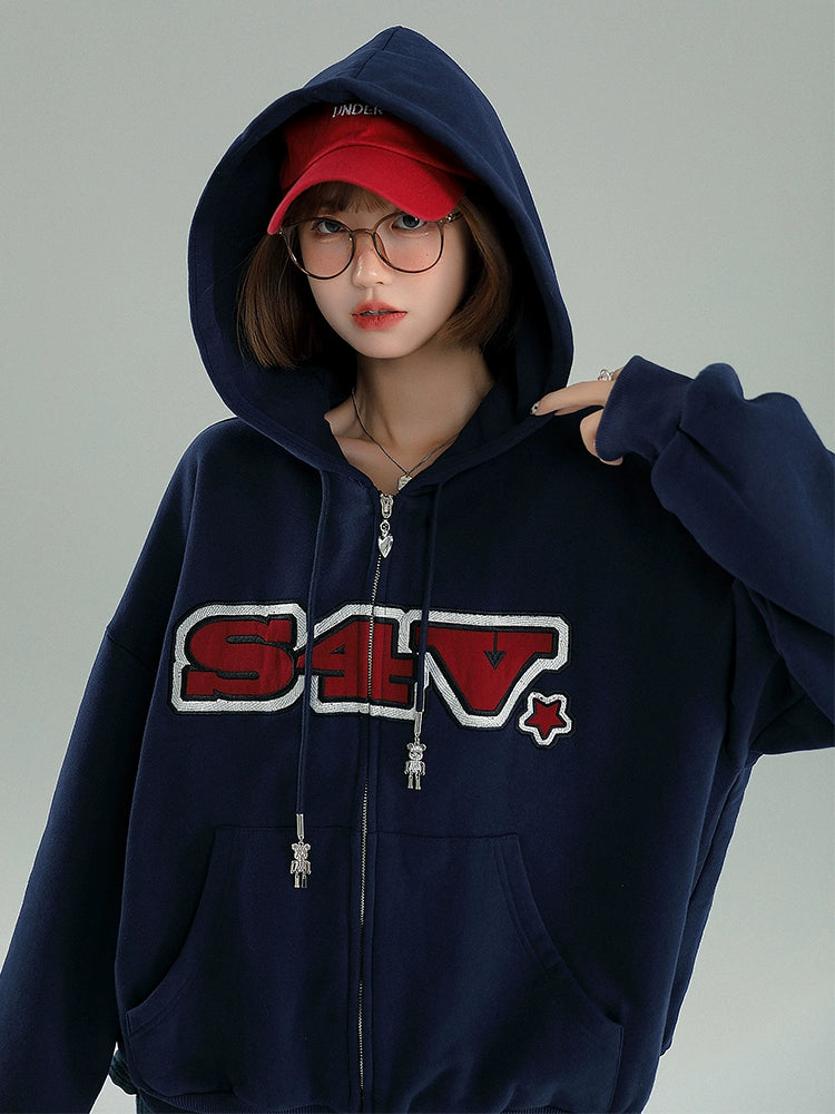 Loose American Retro Sweatshirt Hooded Hoodie