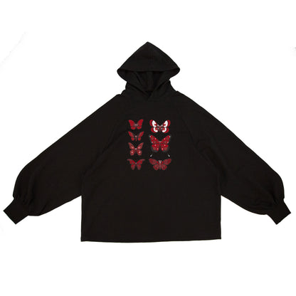 dark red butterfly hoodie