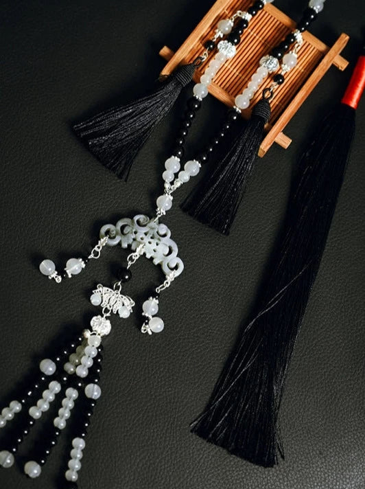 Antique Long Style Pearl Court Retro Necklace Set