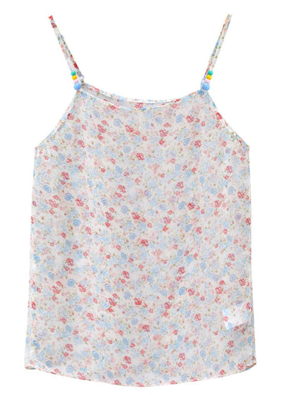 Retro Flower Little Beads Summer Camisole