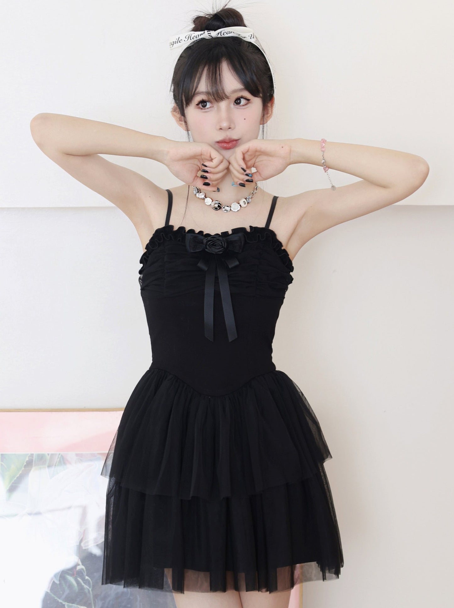 Rose Ballet Suspender Dress + Cardigan