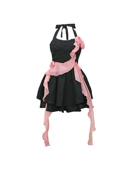 Rose Bow Design Dark Dress