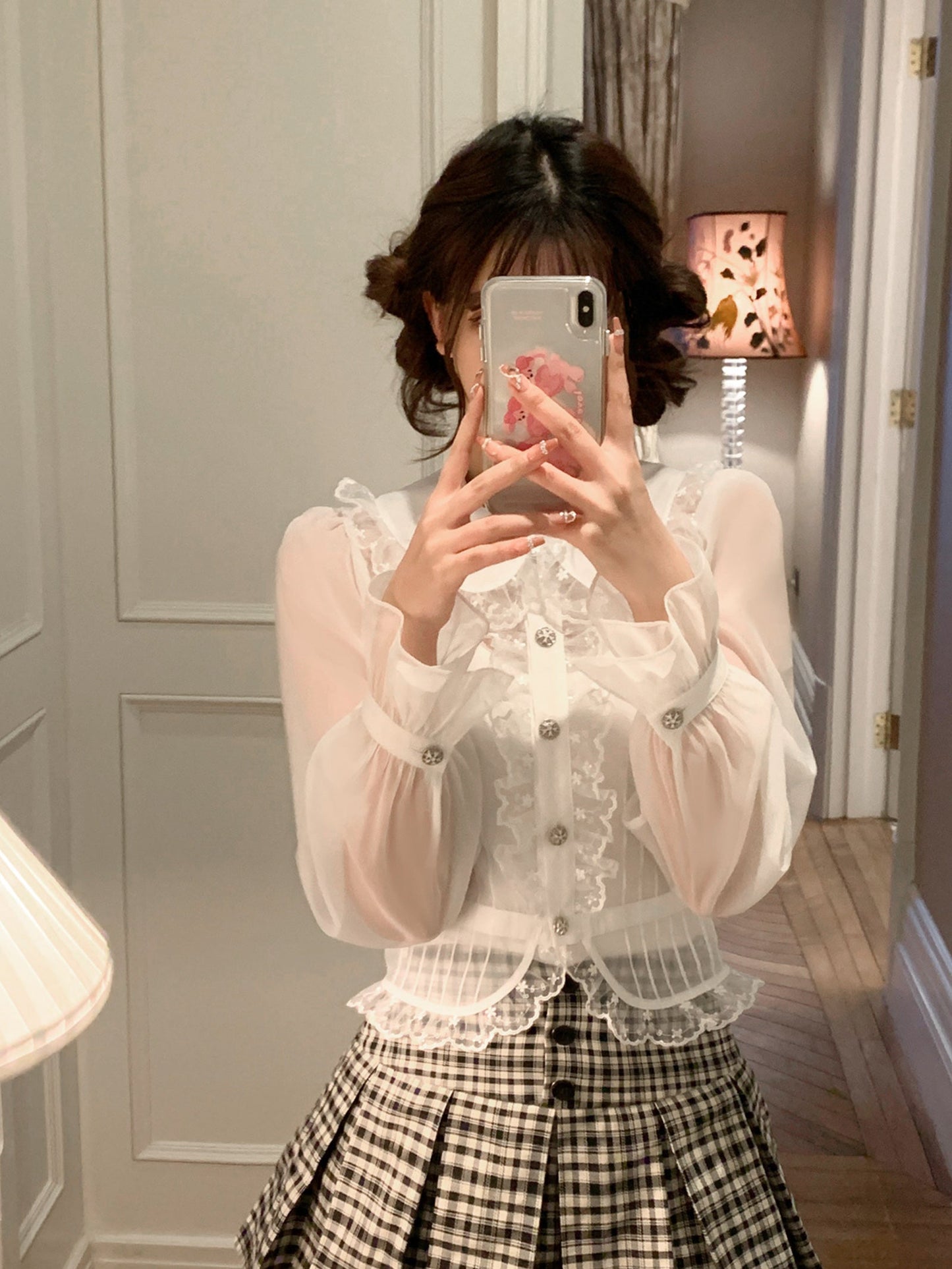 Doll Color Lace Frillsea Shirt