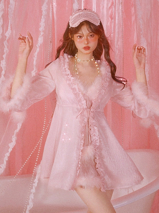 Pure Design Agal Pink Suspender Dress Night Gown Set