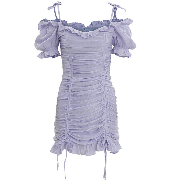 シャーリングタイトワンピース