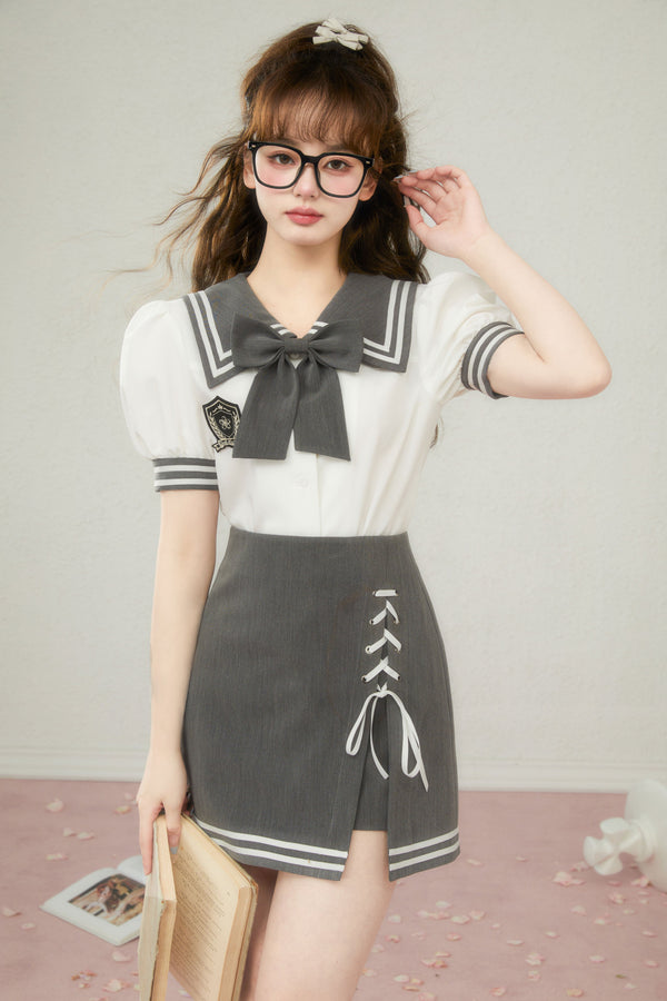 Two -piece suit college sailor setup