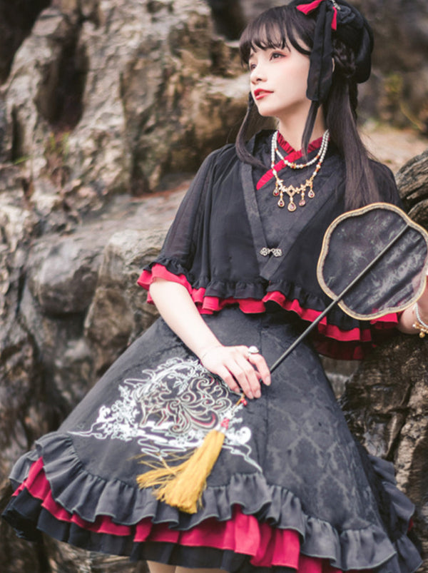 China Intail Fox Elegant Rolly Ta Dress Set