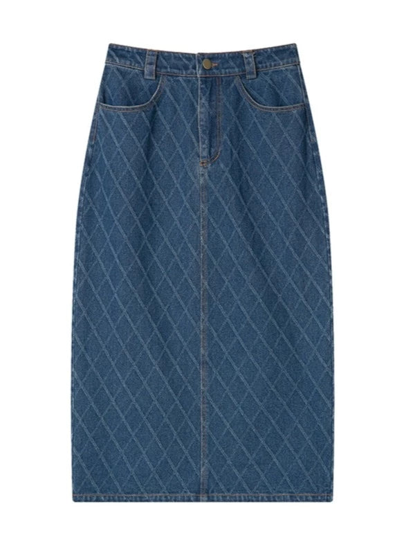 Diamond Design Denim Skirt