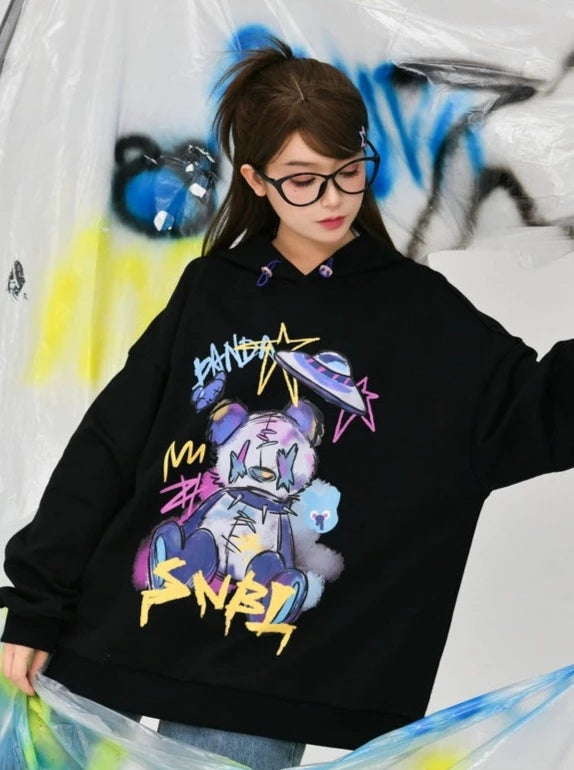 Punk Bear Cool Hooded Street Hoodie