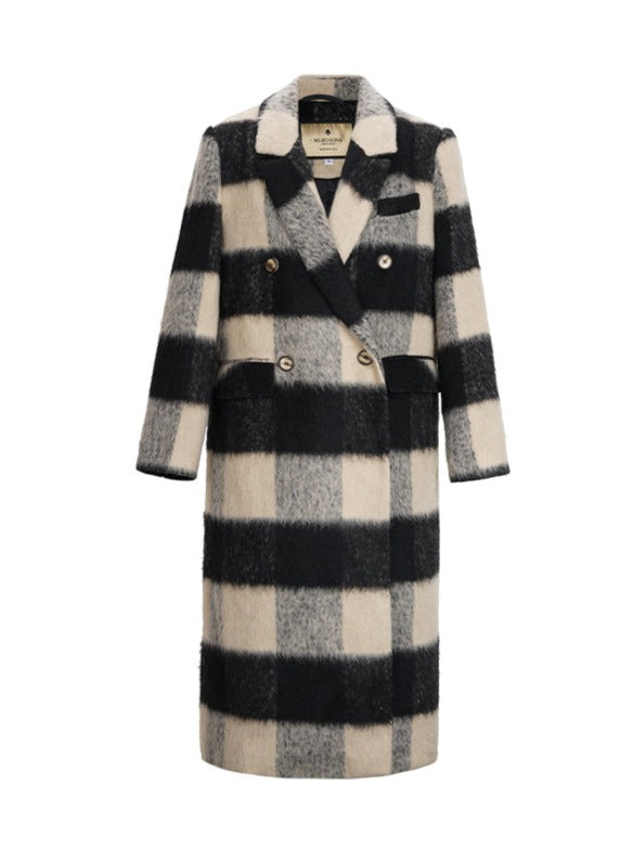 レトロチェックシングルブレストコート