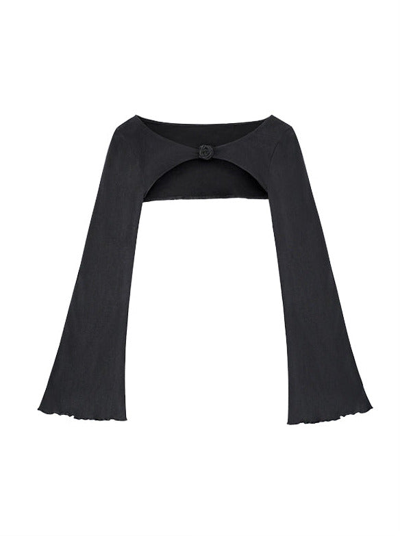 Dark Rose Black Short Shirt Jacket