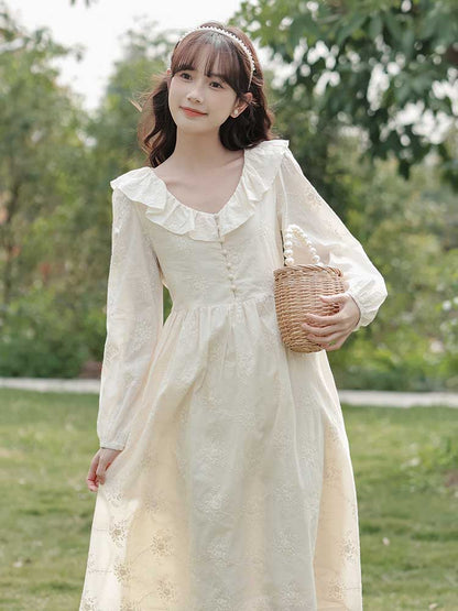 Frill Color Embroidered Fairy Dress