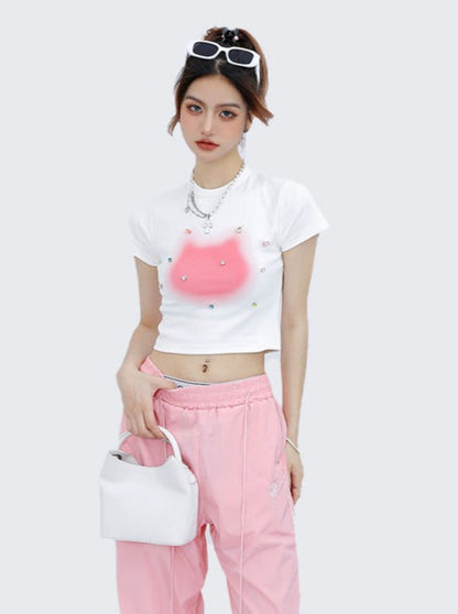 Cat Biju Tight Short T -shirt