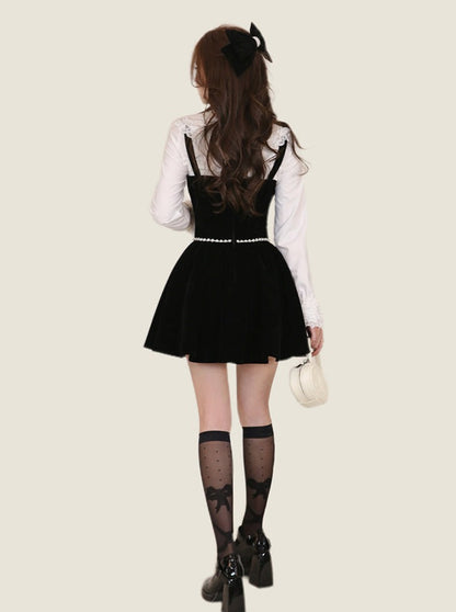 Beads Suspender Dress A Line Westritol Black Dress