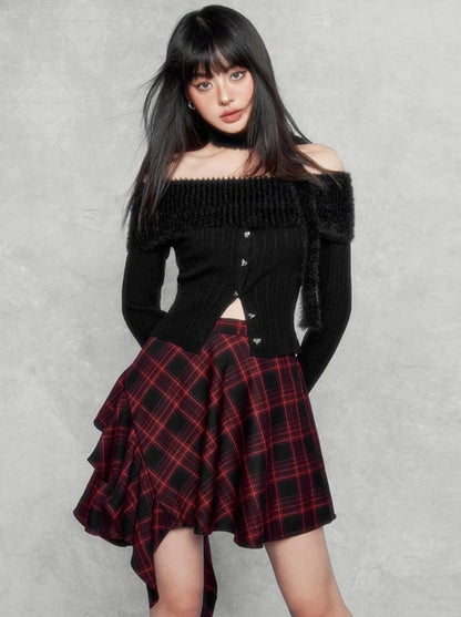 Rock Asymmetrical Slimming Short Skirt