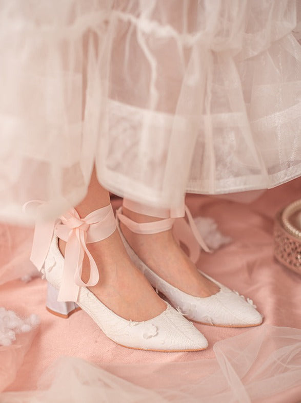 Flower ribbon fairy shoes