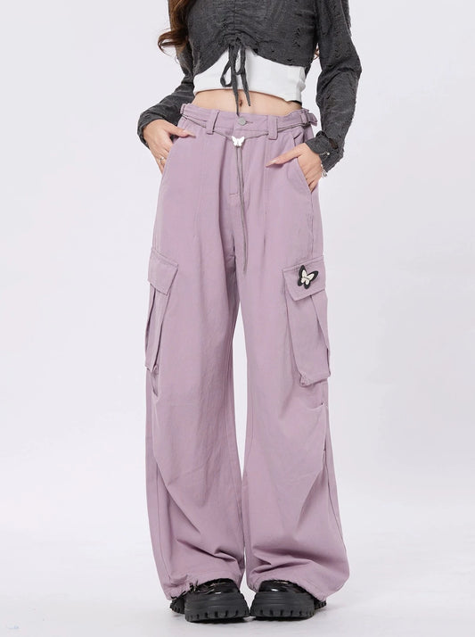 Pocket Loose Butterfly Pocket Pants