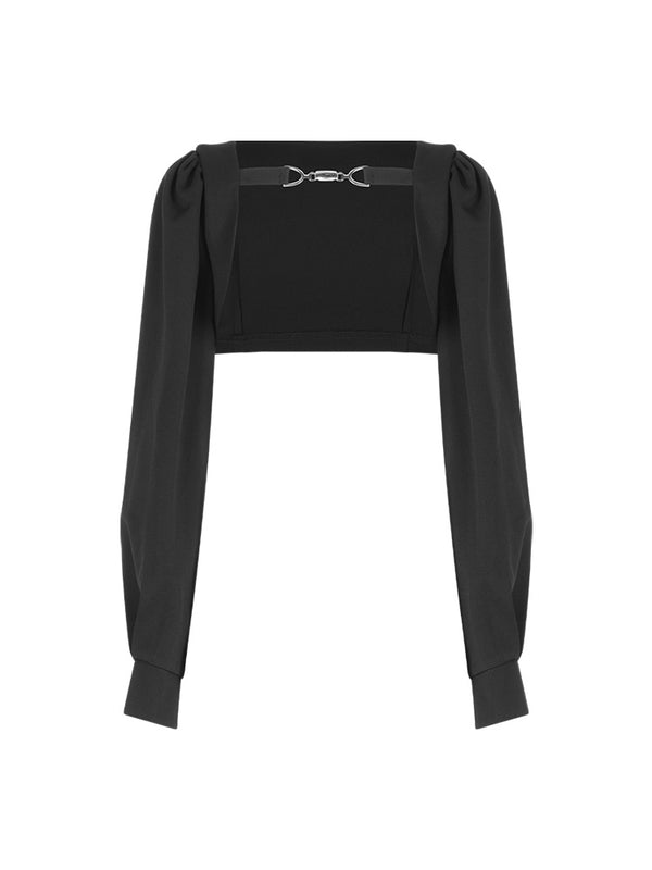 Dark Simple Belt Cardigan Shawl