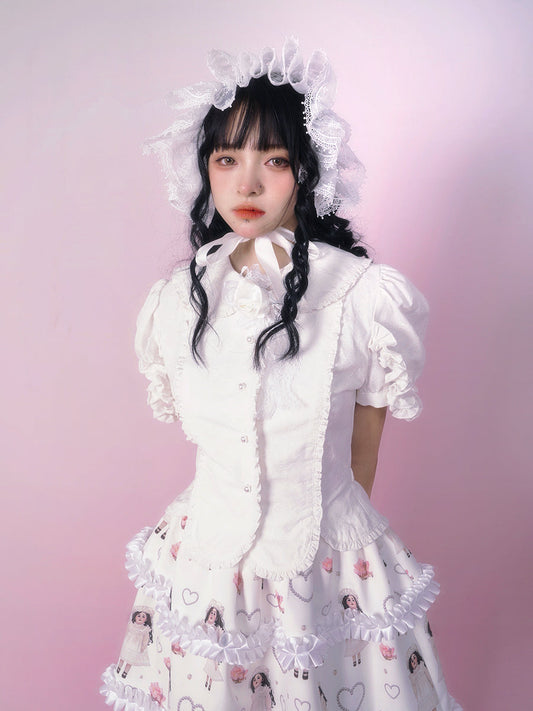 ジャカードレトロウエストデイリーパフスリーブ