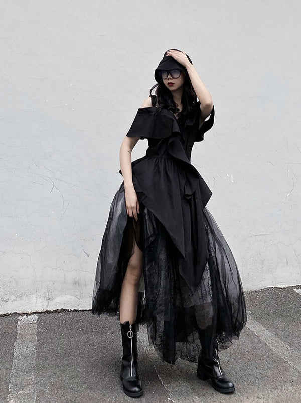 mesh skirt lace fairy mode skirt