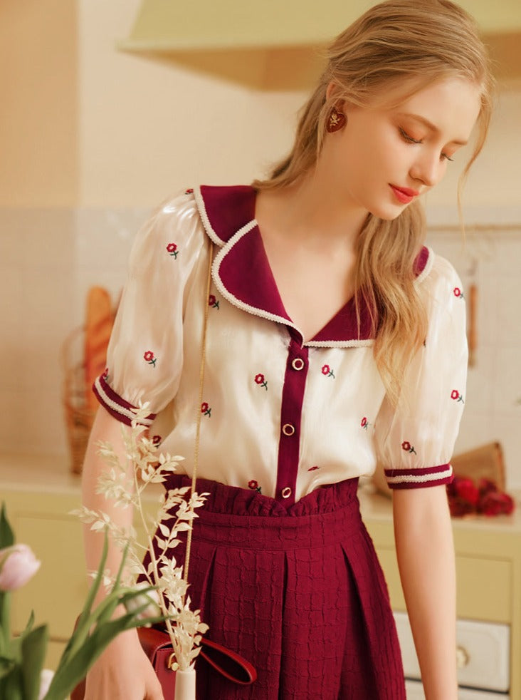 Pure Red Flower Shirt