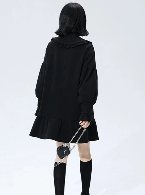 Sailor collar wool dress