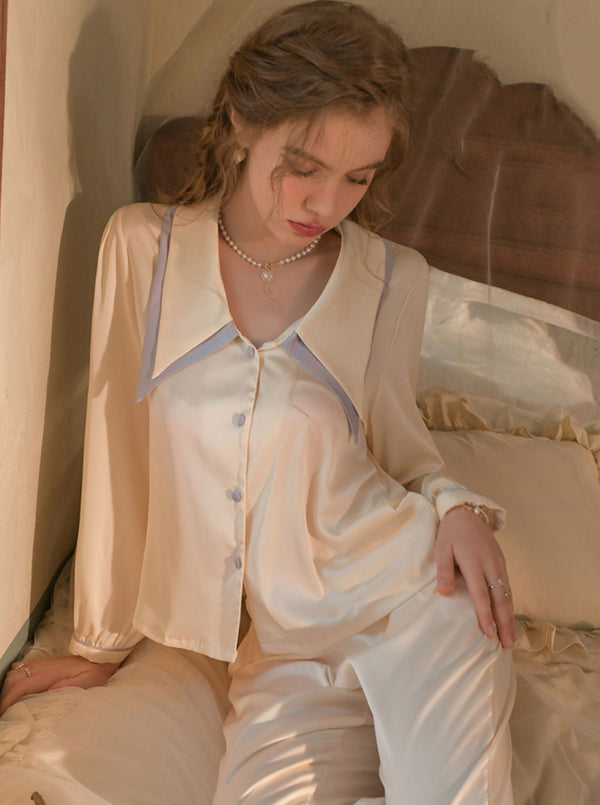 Ice Silk Bicolor Roomwear Set