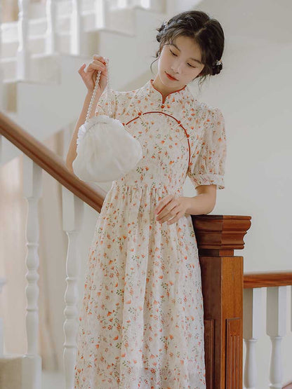 floral print cheongsam