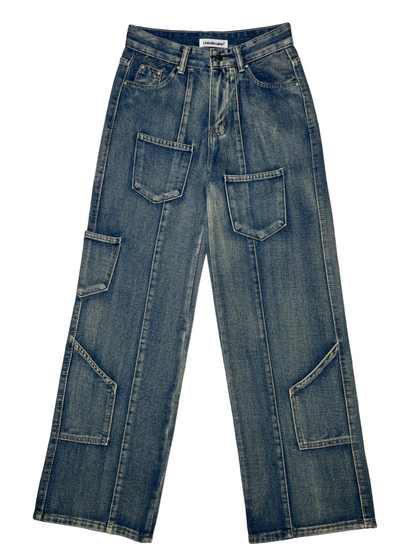 American Retro Multi Pocket Cargo Jeans